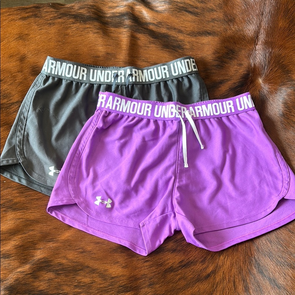 Under Armour Women's Shorts - Purple and Gray